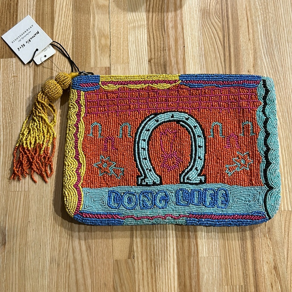 Nathalie Lete exclusively for Anthropologie beautiful beaded clutch. NWT.